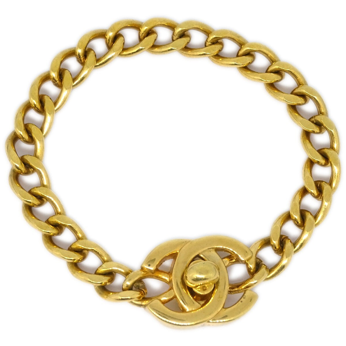 Chanel Vintage CC Turnlock Chain Bracelet Metal
