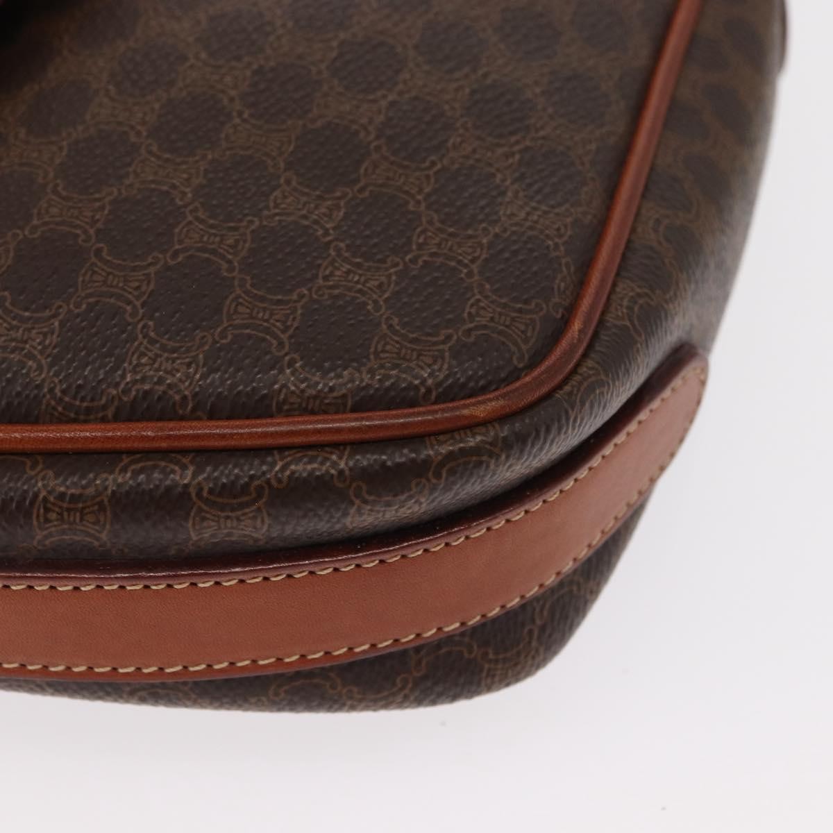 Celine Vintage Macadam Shoulder Bag Canvas and Leather