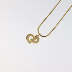 Christian Dior CD Pendant Necklace Metal