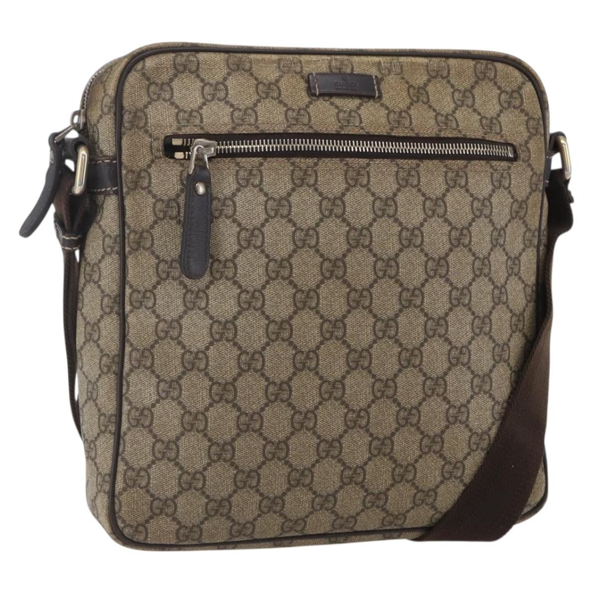 Gucci Front Zip Messenger GG Coated Canvas