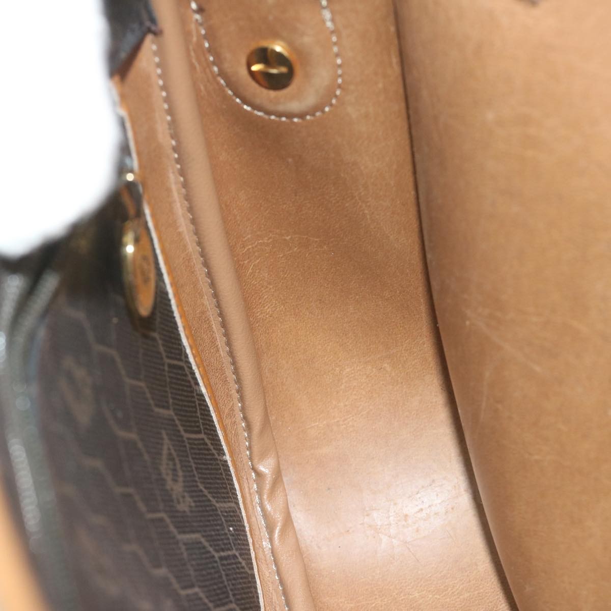 Christian Dior Vintage Honeycomb Flap Crossbody Bag Coated Canvas