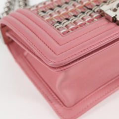 Chanel Boy Flap Bag Woven PVC with Lambskin