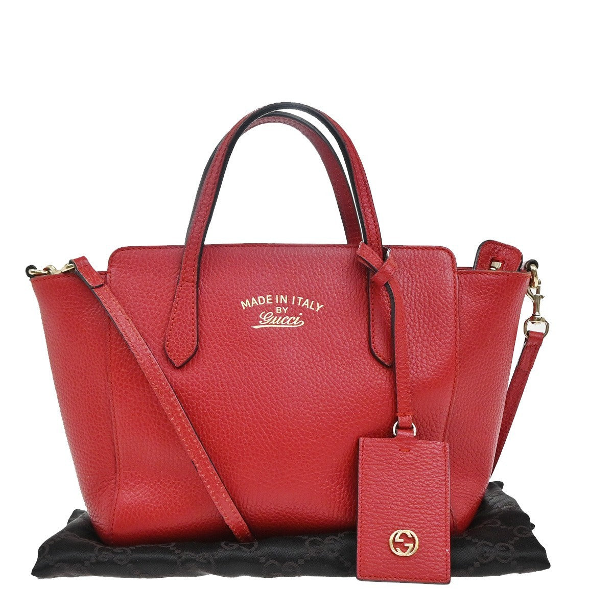 Gucci Swing Crossbody Bag Pebbled Leather