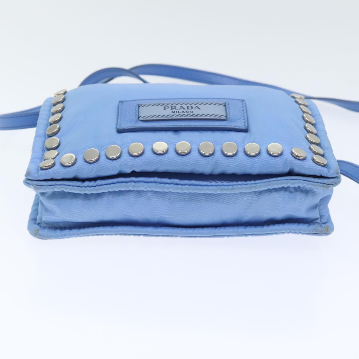 Prada Etiquette Flap Bag Studded Tessuto