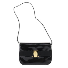 Salvatore Ferragamo Vala Shoulder Bag Patent Leather