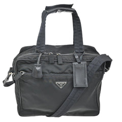 Prada Expandable Front Zip Boston Bag Tessuto