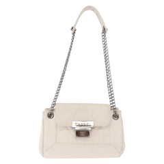 Chanel Accordion Push Lock Flap Bag Quilted Caviar