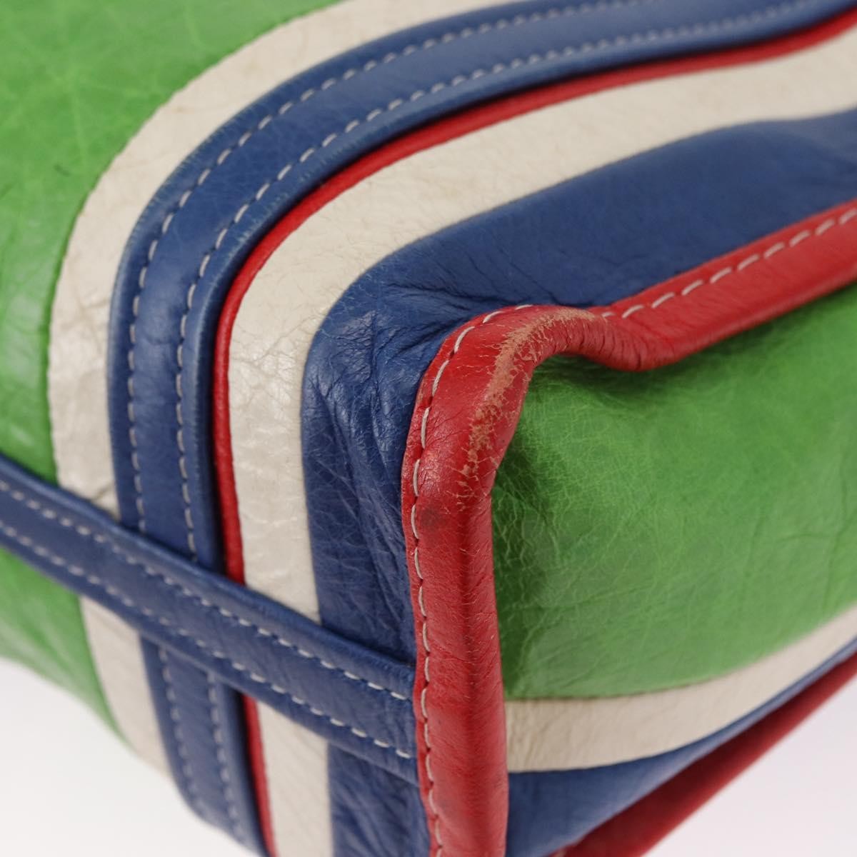 Balenciaga Bazar Convertible Tote Striped Leather