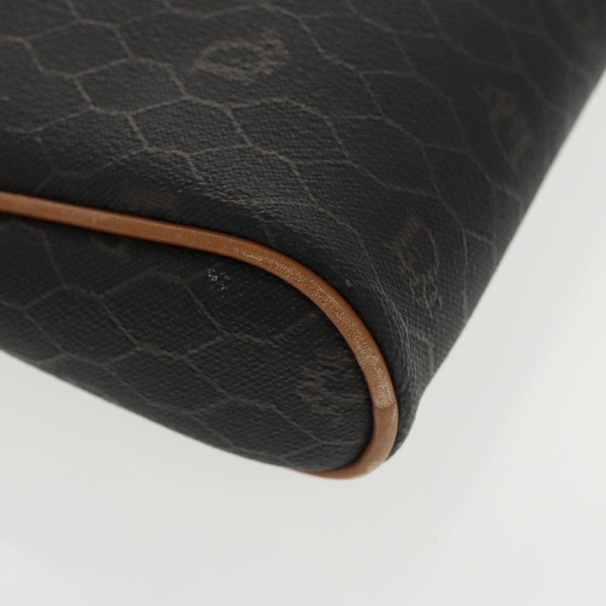 Christian Dior Vintage Honeycomb Zip Pouch Coated Canvas