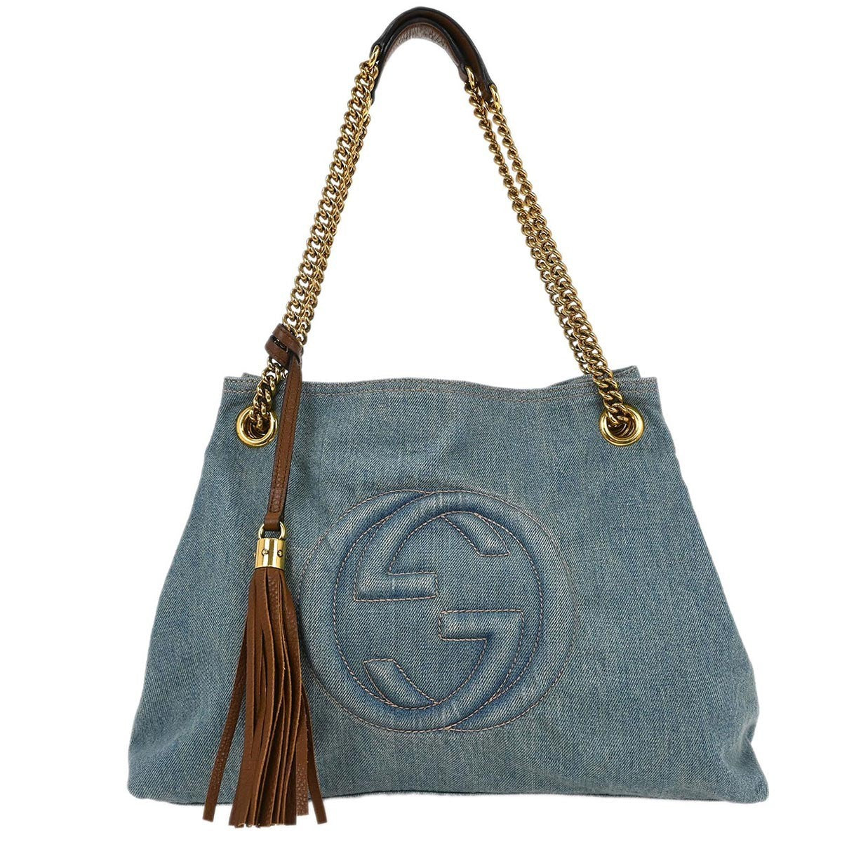 Gucci Soho Chain Strap Shoulder Bag Denim