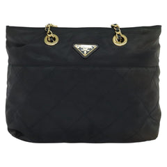 Prada Chain Shoulder Bag Quilted Tessuto