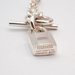 Hermes Cadenas Kelly Pendant Necklace Sterling Silver