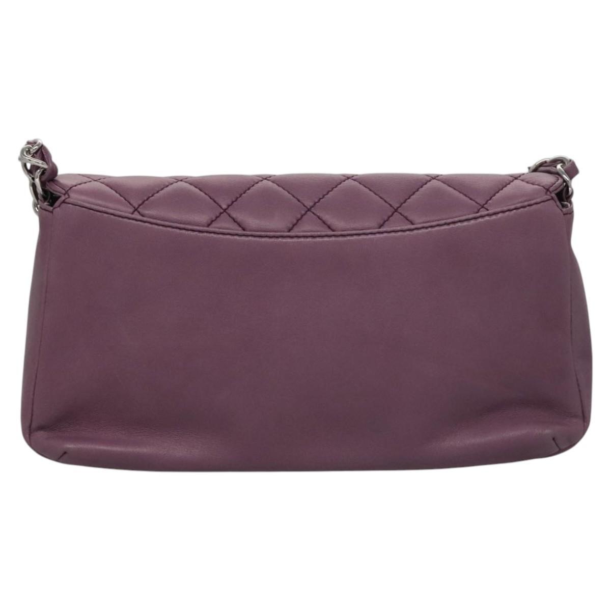 Chanel Crescent Chain Shoulder Bag Quilted Lambskin