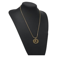 Christian Dior Round Logo Pendant Necklace Metal