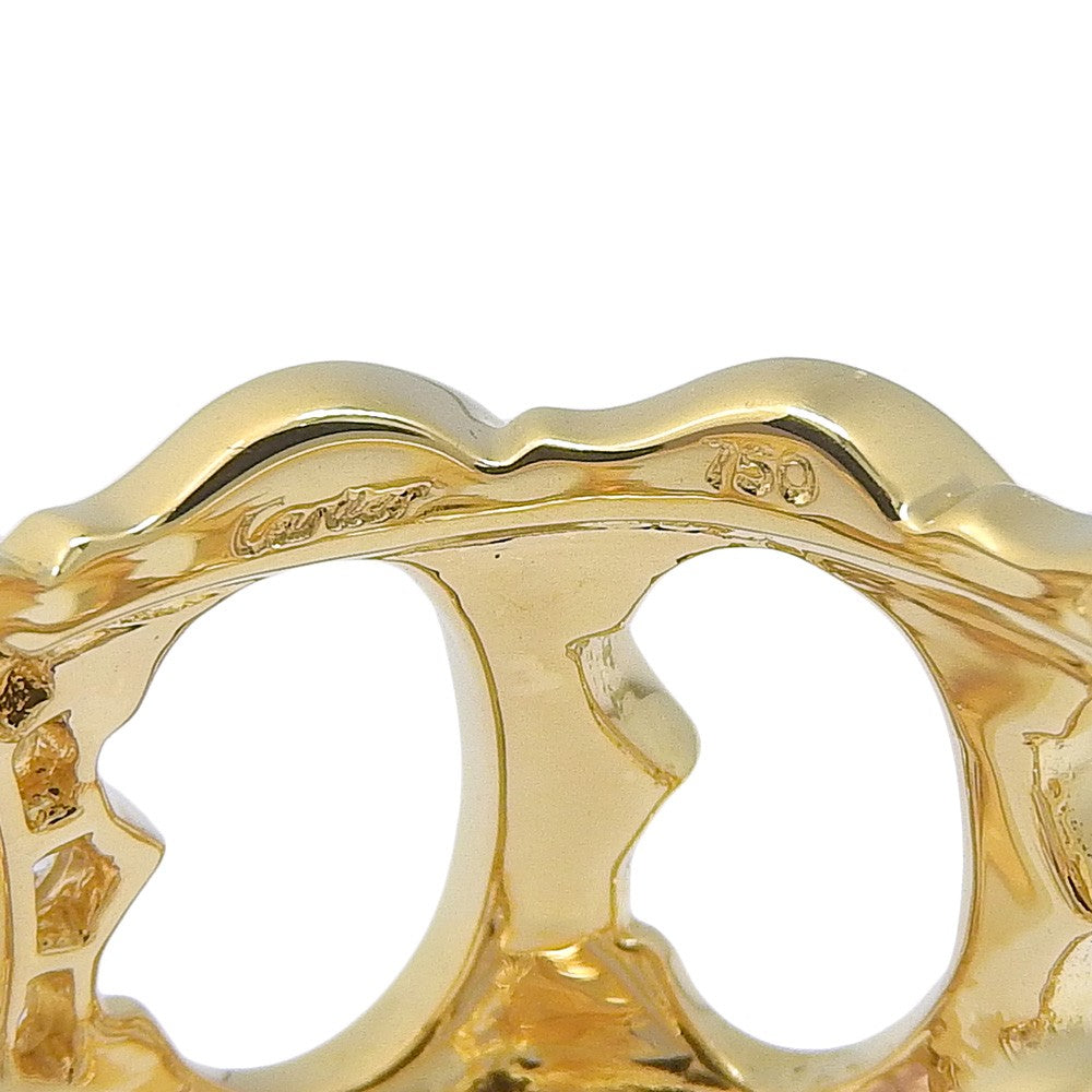 Cartier C de Cartier Link Band Ring 18K Yellow Gold and Pave Diamonds