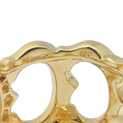 Cartier C de Cartier Link Band Ring 18K Yellow Gold and Pave Diamonds