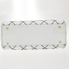 Chanel Surpique Zip Around Satchel Quilted Leather