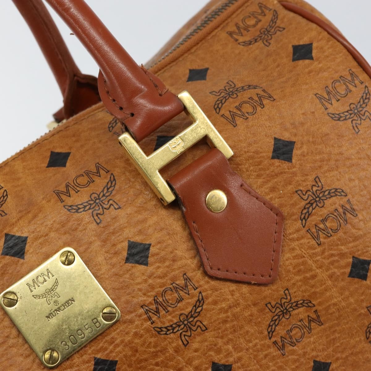 MCM Visetos Handbag Canvas and Leather