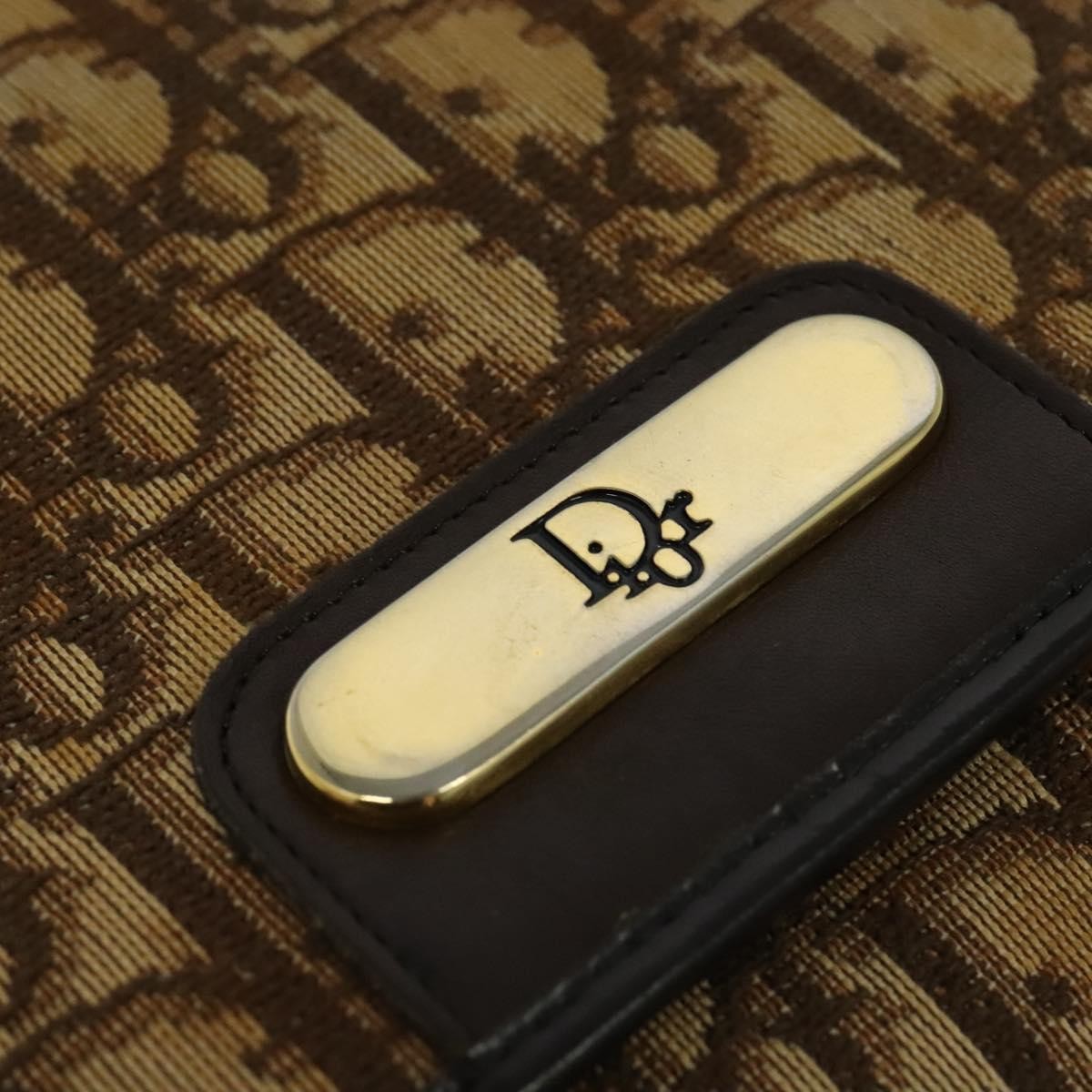 Christian Dior Vintage Trotter Flap Shoulder Bag Canvas