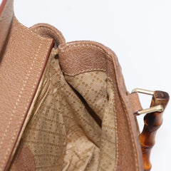 Gucci Vintage Bamboo Front Pocket Tote Suede