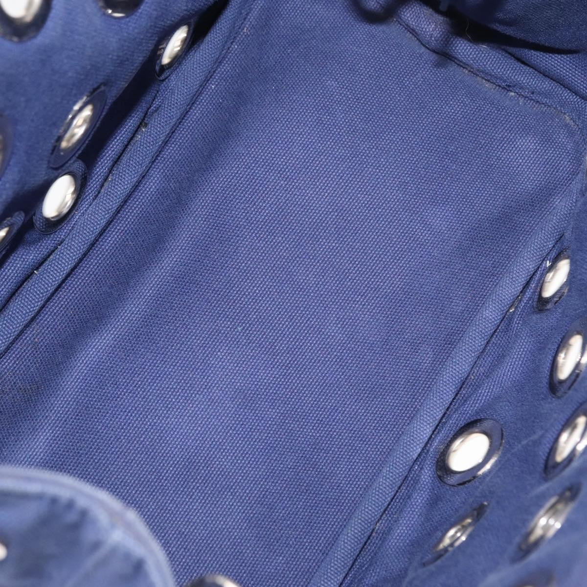 Prada Canapa Convertible Tote Grommet Embellished Canvas