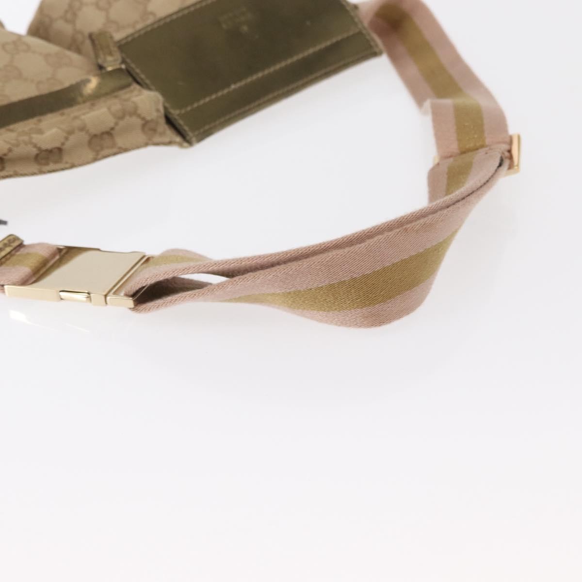 Gucci Vintage Double Belt Bag GG Canvas with Leather