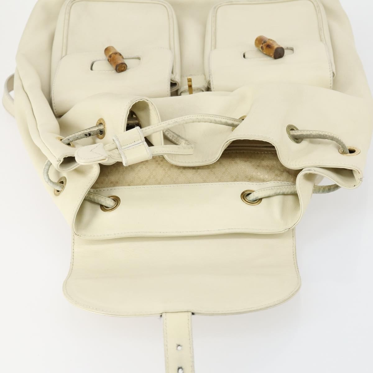 Gucci Vintage Bamboo Backpack Leather