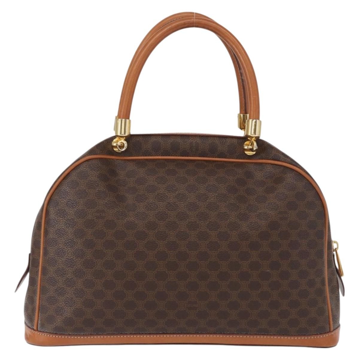 Celine Vintage Macadam Handbag Canvas and Leather