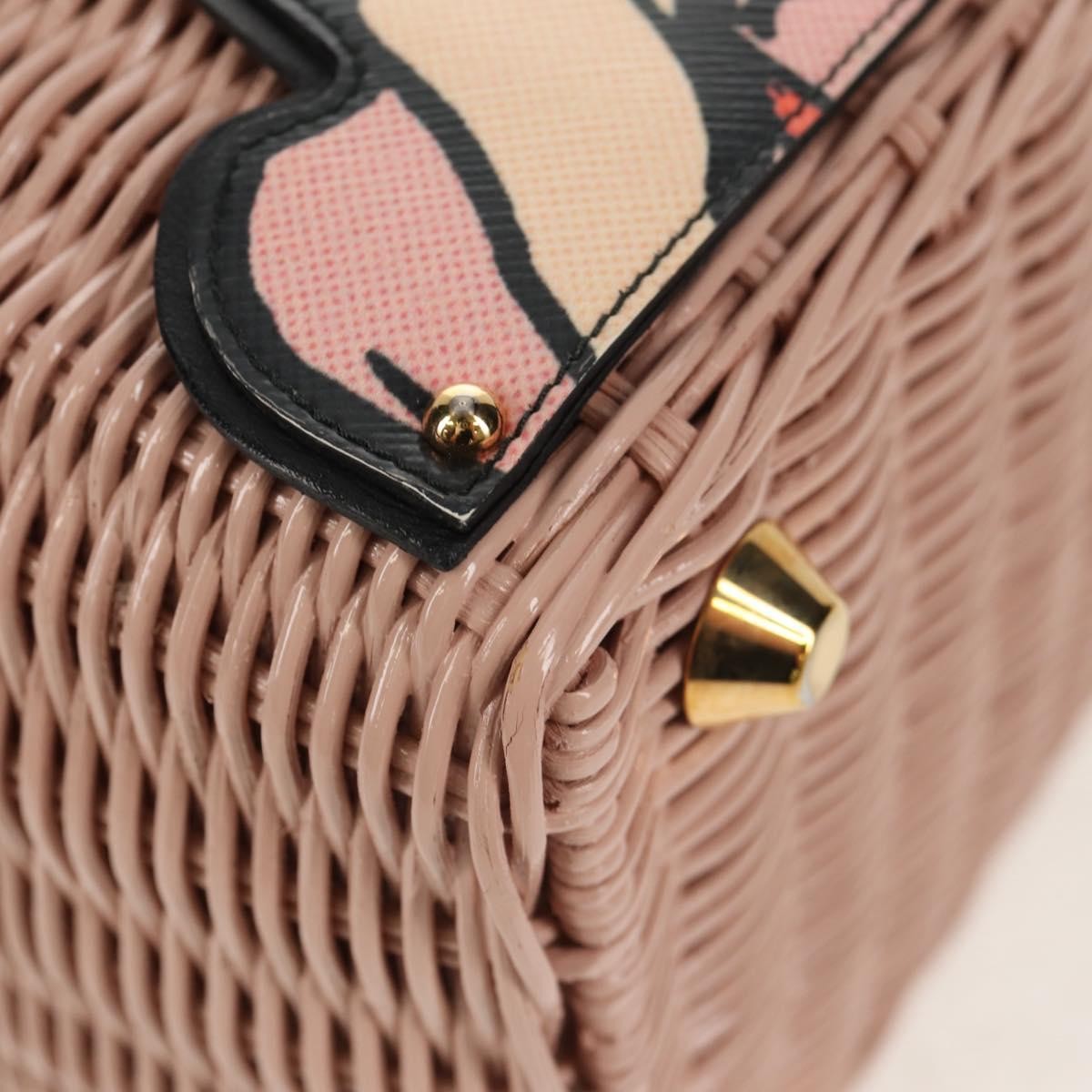Prada Comic Basket Bag Wicker with Applique