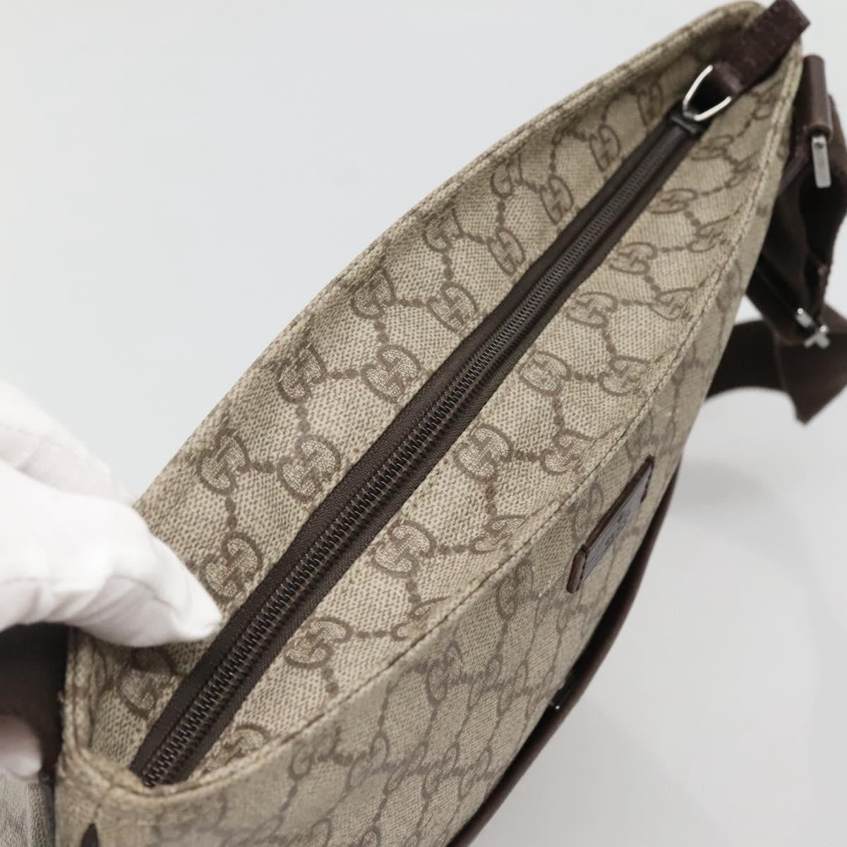 Gucci Zip Top Messenger Bag GG Coated Canvas