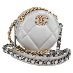 Chanel 19 Round Clutch with Chain Quilted Leather