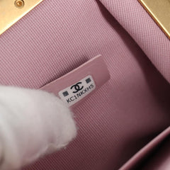 Chanel Bow Frame Clutch With Chain Quilted Patent with Lambskin