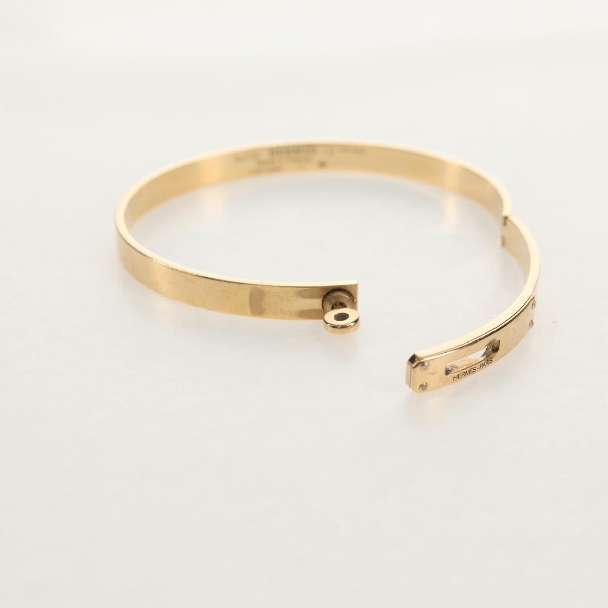Hermes Kelly Bracelet 18K Yellow Gold and Pave Diamonds