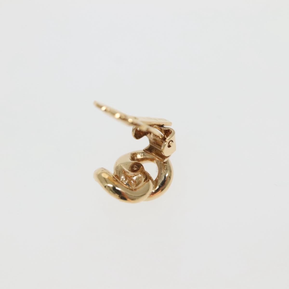 Christian Dior Vintage Chain Link Clip-On Earrings Metal with Crystals