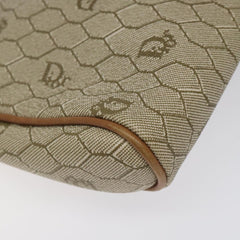 Christian Dior Vintage Honeycomb Zip Pouch Coated Canvas