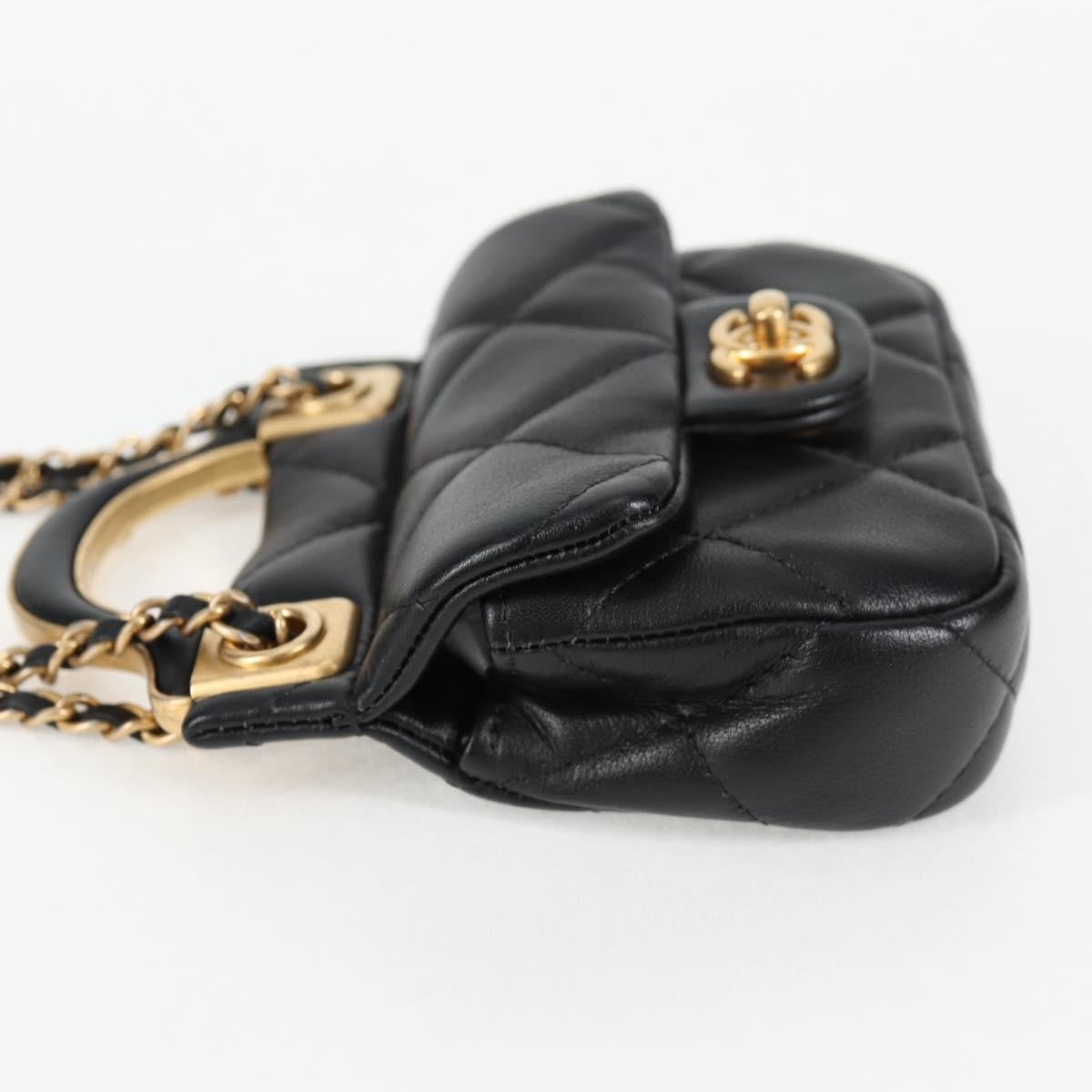 Chanel Lady Handle Flap Card Holder on Chain Quilted Calfskin