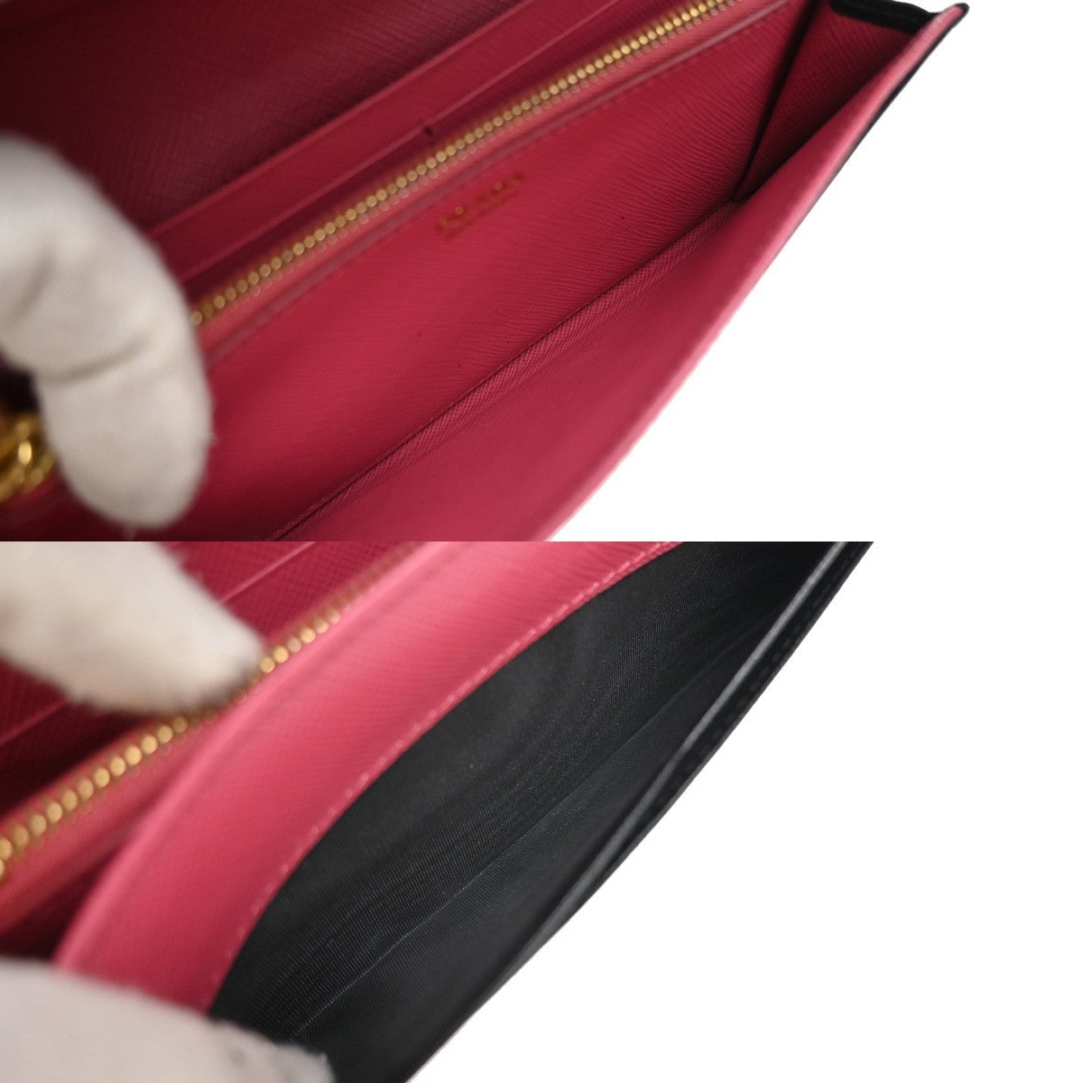 Prada Flap Wallet with Card Holder Saffiano Leather