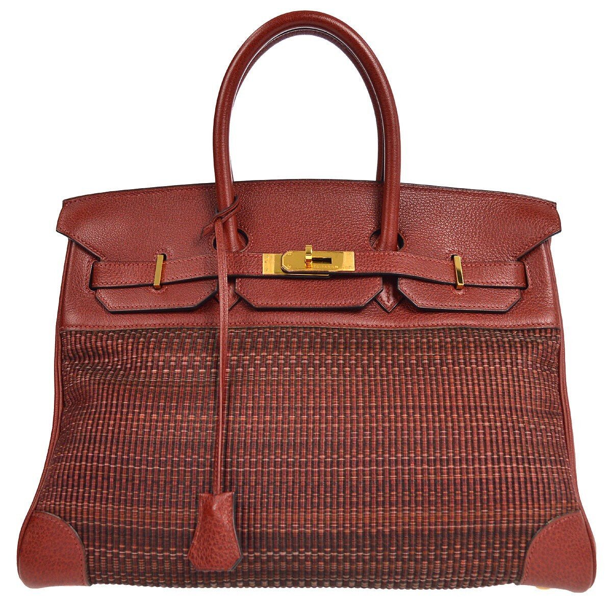 Hermes Birkin Handbag Red Crinoline Taurillon Clémence