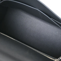 Hermes Kelly Handbag Cavalcadour Toile and Black Swift with Palladium Hardware