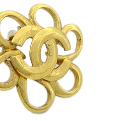 Chanel Vintage CC Flower Clip-On Earrings Metal
