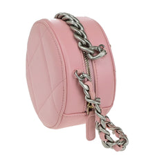 Chanel 19 Round Clutch with Chain Quilted Leather