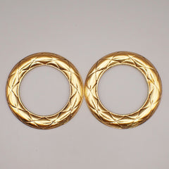 Chanel Vintage CC Round Drop Clip-On Earrings Metal