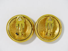 Chanel Vintage Round CC Clip-On Earrings Metal