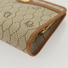 Christian Dior Vintage Honeycomb Zip Pouch Coated Canvas