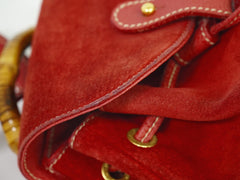 Gucci Vintage Bamboo Backpack Suede