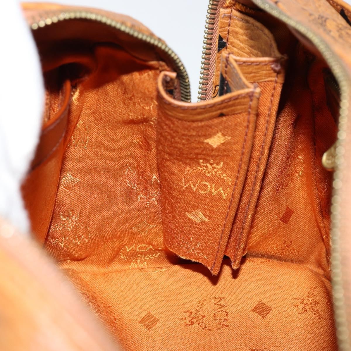 MCM Visetos Handbag Canvas and Leather