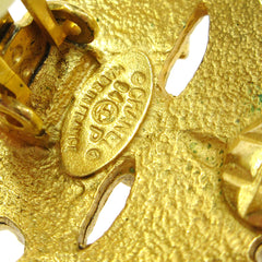 Chanel Vintage Flower Clip-On Earrings Metal