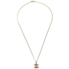 Chanel Rainbow CC Pendant Necklace Metal and Crystals