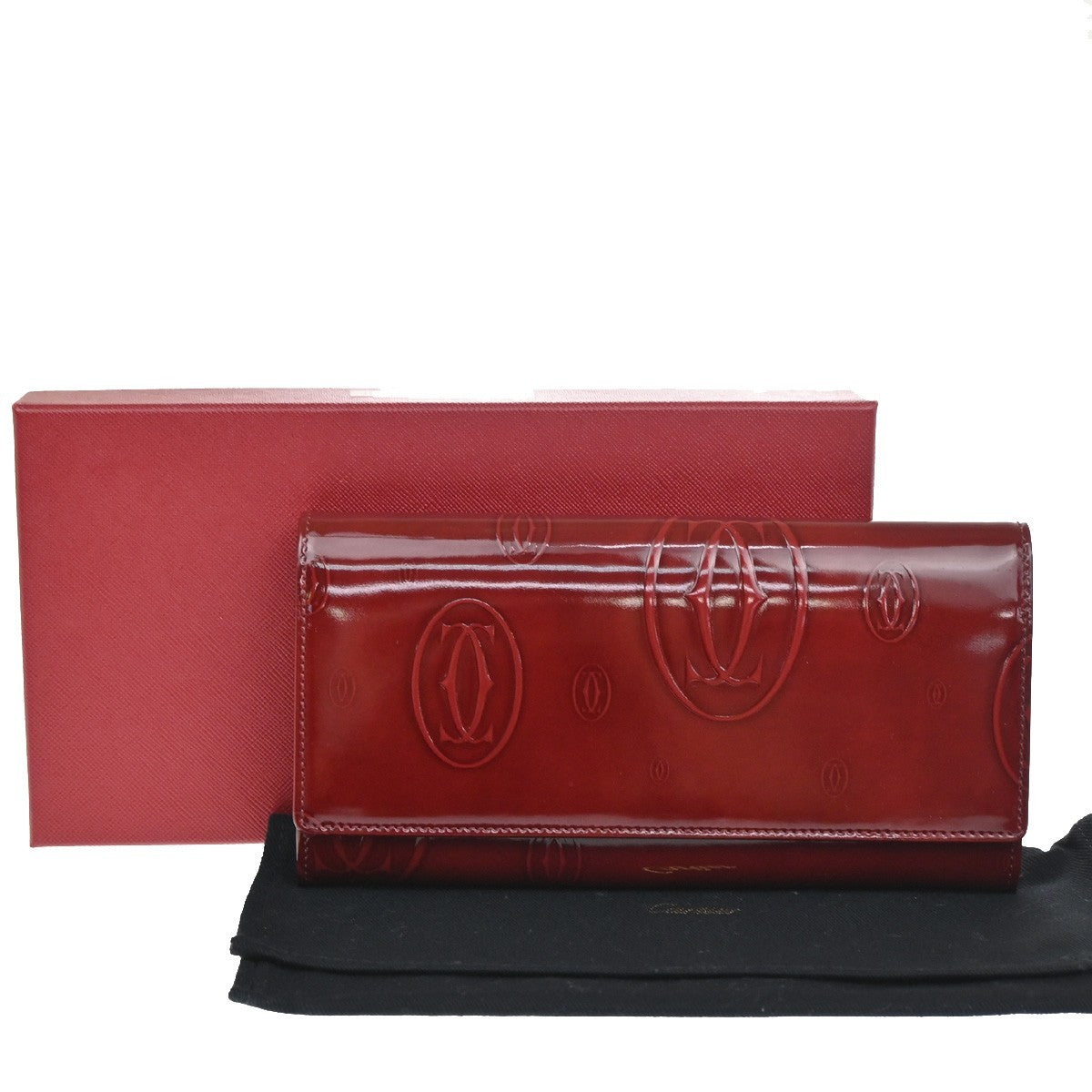 Cartier Happy Birthday Long Wallet Patent leather