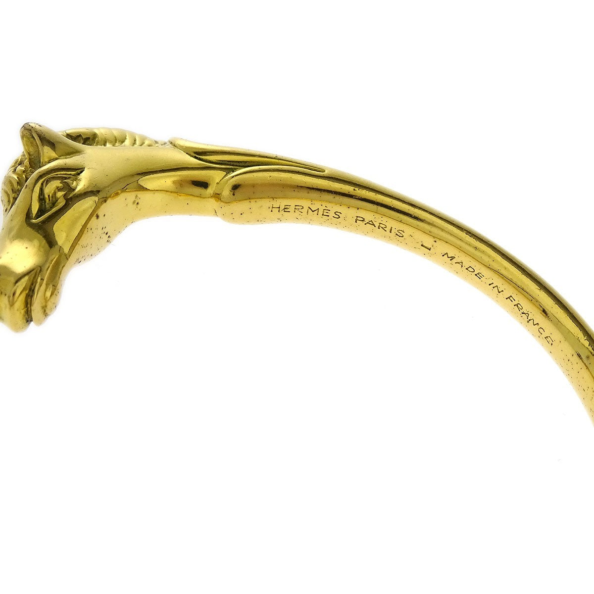Hermes Horse Head Bangle Gold Plated Metal